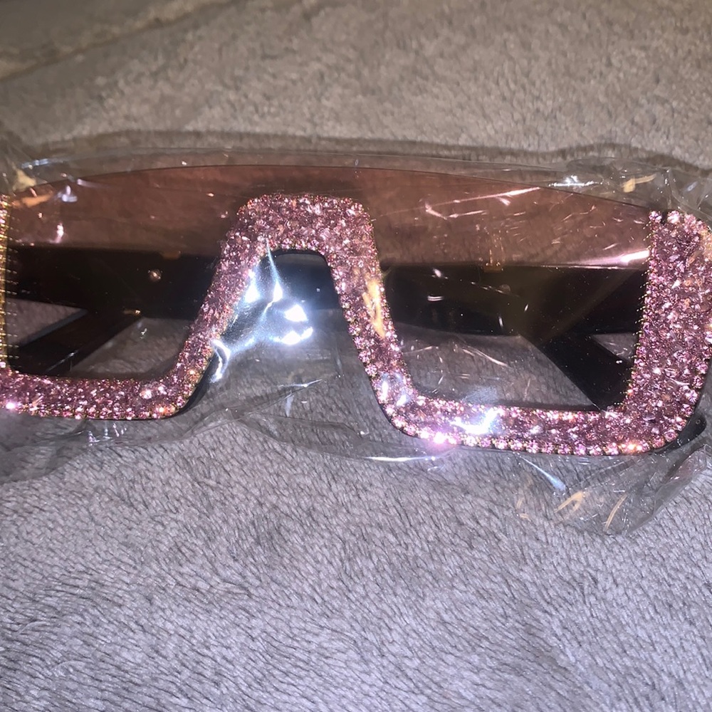 Pink Sparkly Flat Top Sunglasses